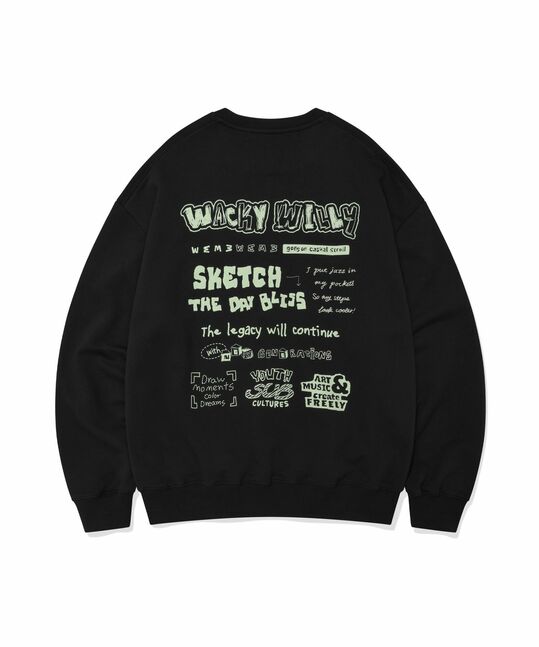 BACK LETTERING CONTRAST RIB SWEATSHIRT