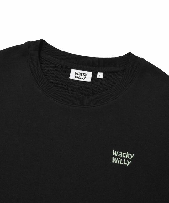 BACK LETTERING CONTRAST RIB SWEATSHIRT