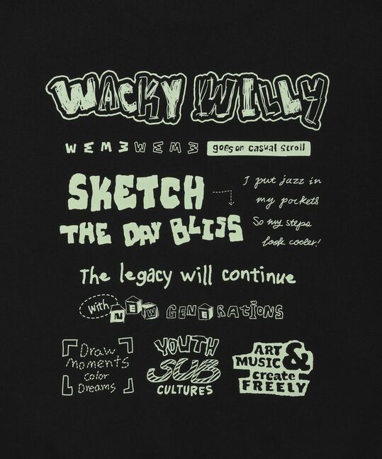 BACK LETTERING CONTRAST RIB SWEATSHIRT