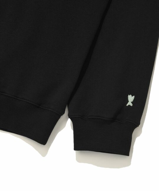 BACK LETTERING CONTRAST RIB SWEATSHIRT