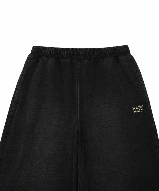 WIDE DENIM-LIKE SWEATPANTS