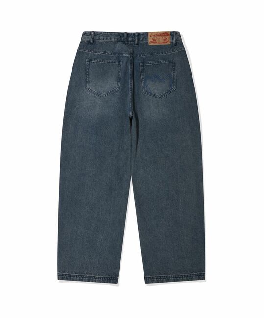 CURVED DENIM PANTS