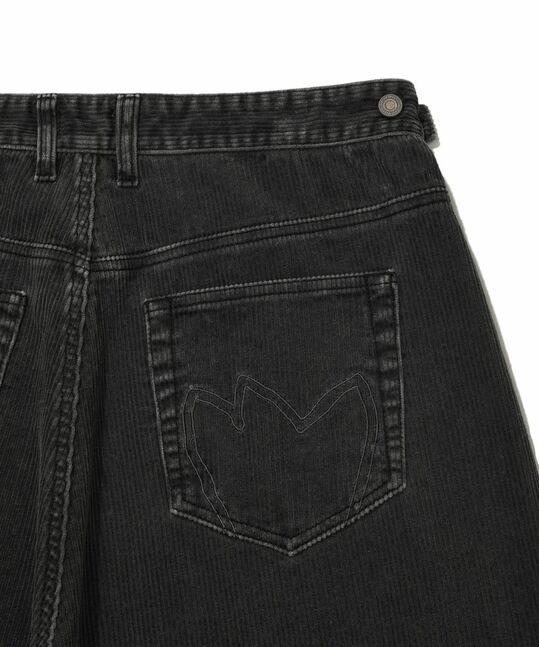 WASHED CORDUROY WIDE BANDING PANTS