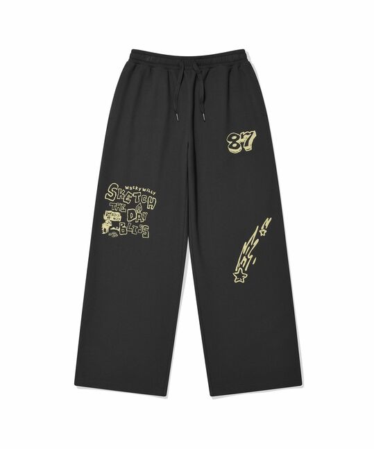 MULTI GRAHPICV WIDE WAFFLE SWEATPANTS