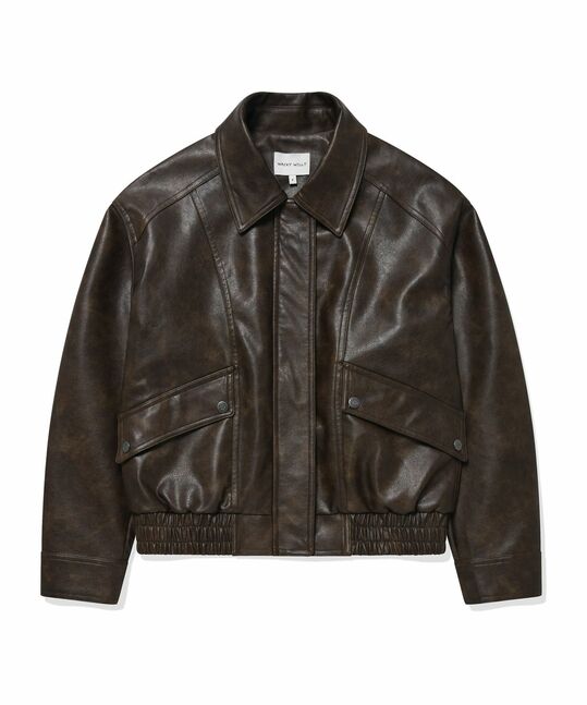 WOMEN'S LEATHER BLOUSON JACKET
