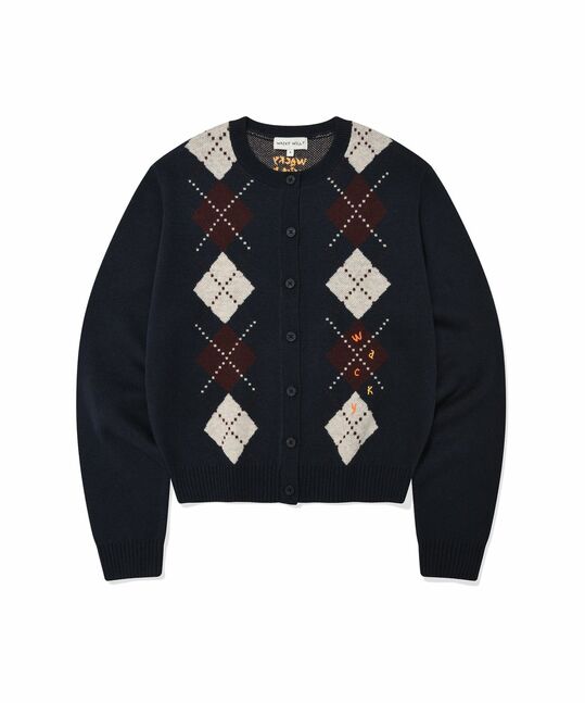 ARGYLE PATTERN CARDIGAN