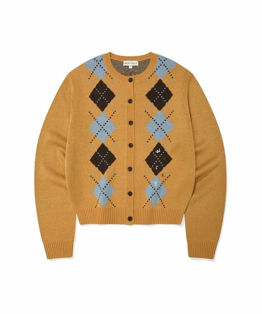 ARGYLE PATTERN CARDIGAN