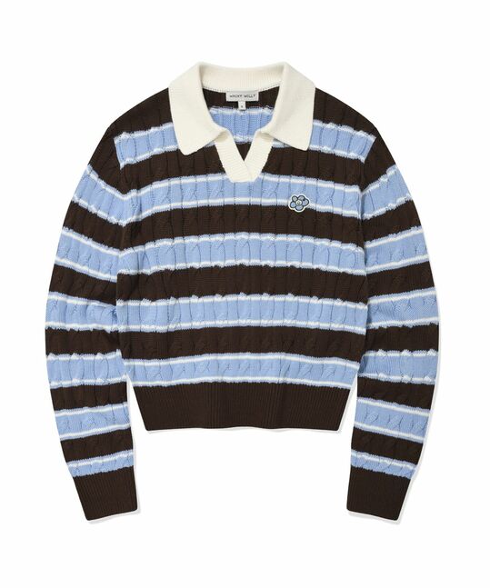 CABLE COLLAR PULLOVER