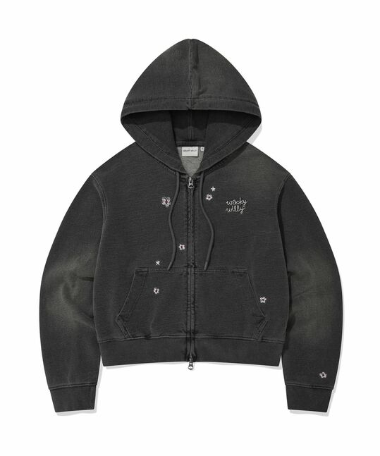 JERSEY DENIM HOOD ZIP-UP - SET UP
