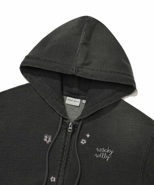 JERSEY DENIM HOOD ZIP-UP - SET UP