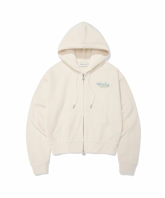 JERSEY CORDUROY HOOD ZIP-UP - SET UP