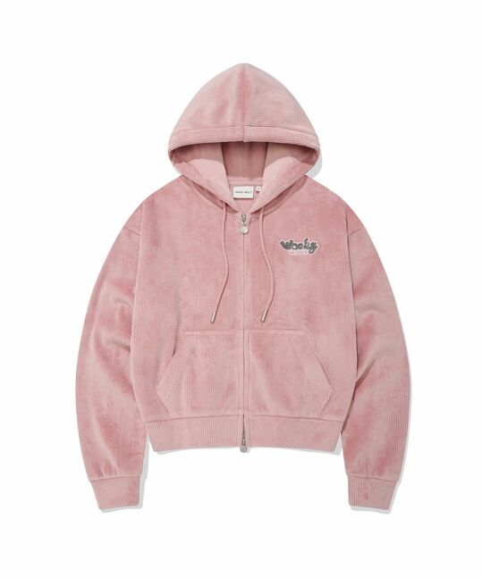 JERSEY CORDUROY HOOD ZIP-UP - SET UP