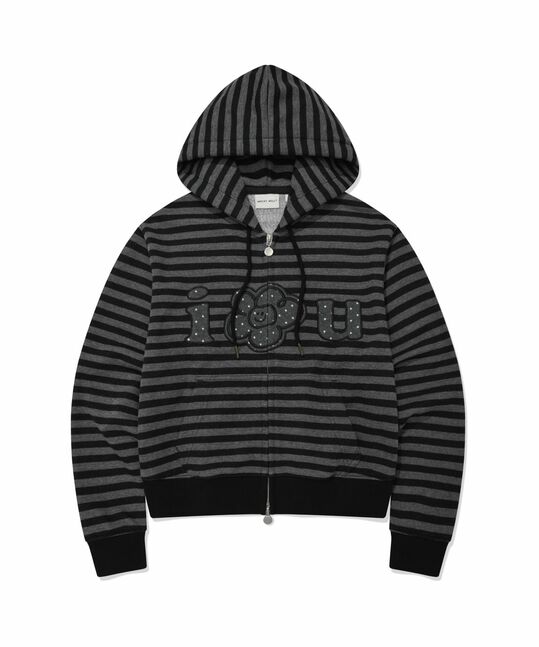 STRIPE HOOD ZIP-UP