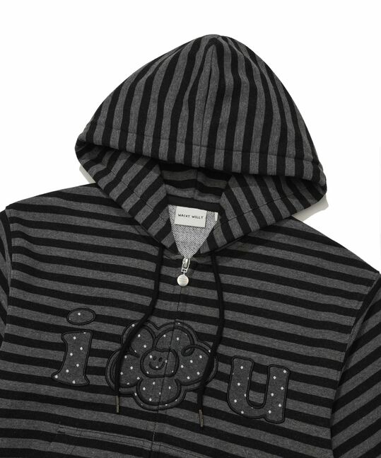 STRIPE HOOD ZIP-UP