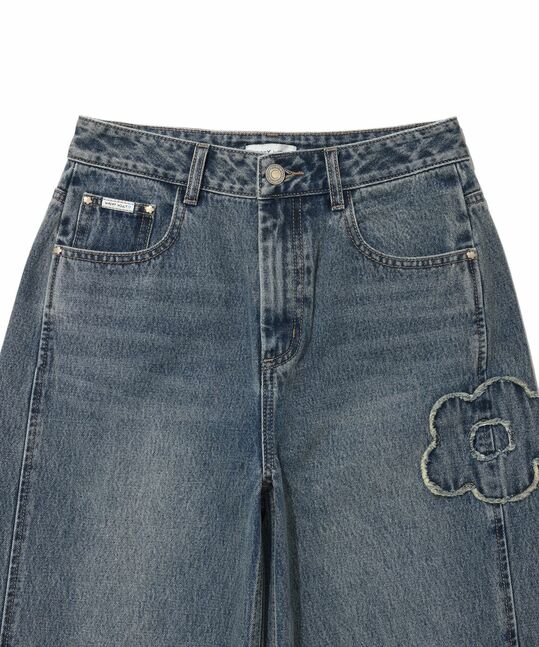 CURVED FIT DENIM PANTS