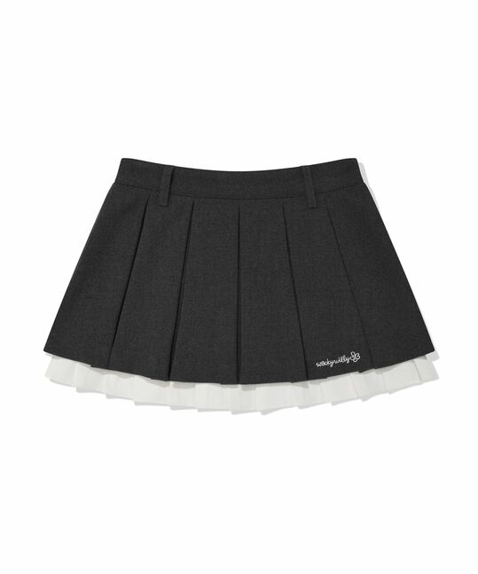 MINI PLEATED SKIRT - CHECK/SOLID