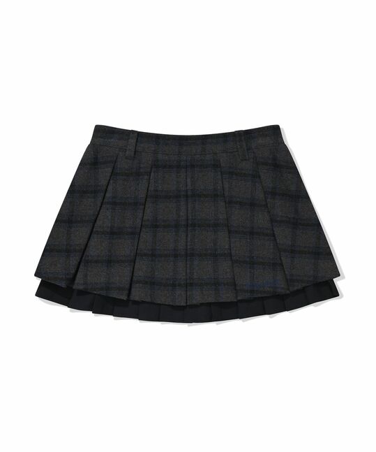 MINI PLEATED SKIRT - CHECK/SOLID