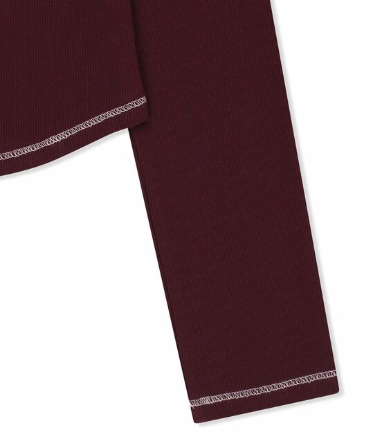 LOGO APPLIQUE BUTTON DETAIL RAGLAN TOP