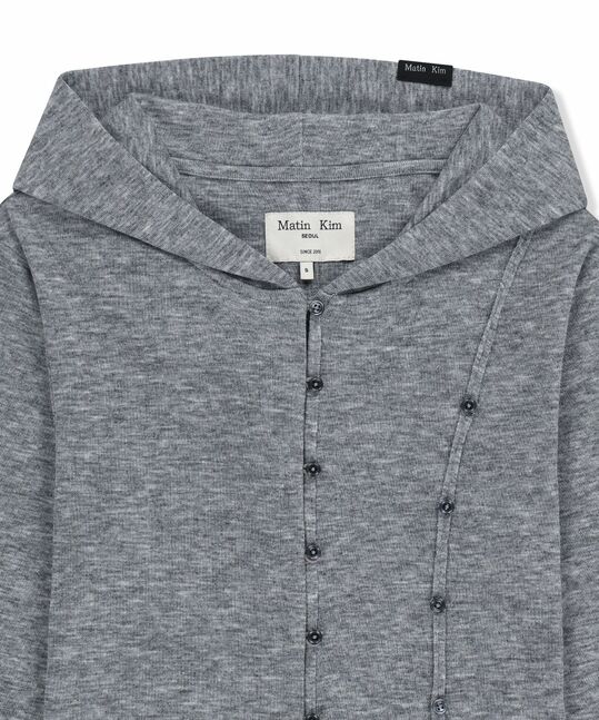 DOUBLE LAYER BUTTON HOOD TOP