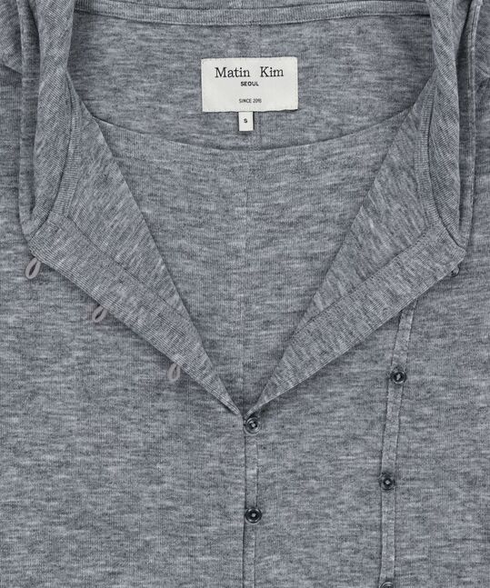 DOUBLE LAYER BUTTON HOOD TOP