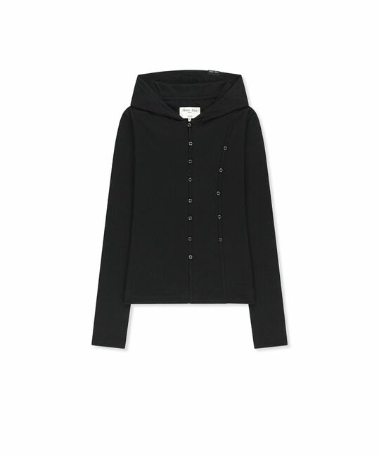DOUBLE LAYER BUTTON HOOD TOP