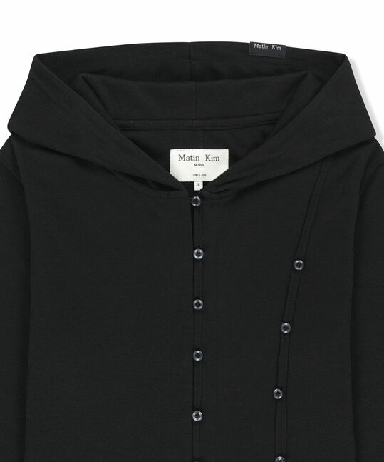 DOUBLE LAYER BUTTON HOOD TOP