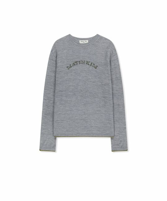 MATIN SLEEVE GRAPHIC SHEER KNIT PULLOVER