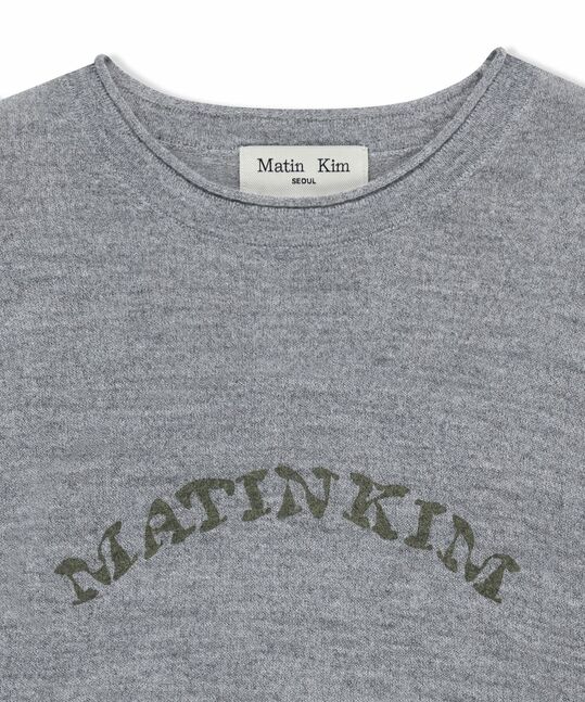 MATIN SLEEVE GRAPHIC SHEER KNIT PULLOVER