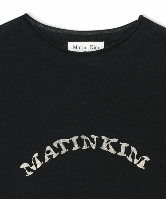 MATIN SLEEVE GRAPHIC SHEER KNIT PULLOVER