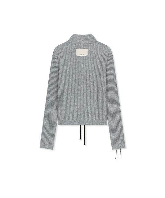 HAND STITCH SLIM FIT KNIT ZIP UP