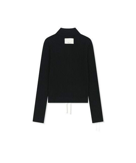 HAND STITCH SLIM FIT KNIT ZIP UP