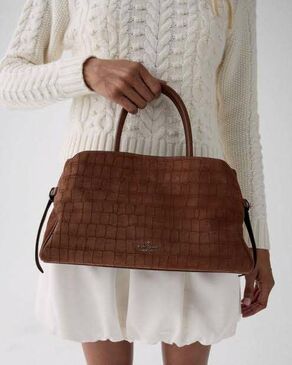KATE SPADE- Harper Suede Croc Satchel Bag