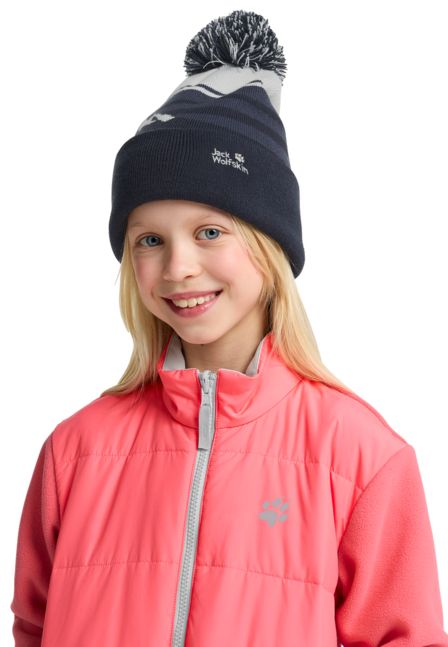 STRIPY POMPOM BEANIE K
