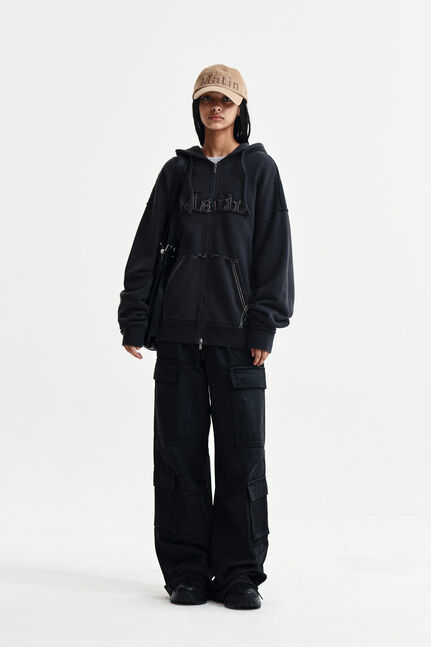 RAW CUT APPLIQUE HOODY ZIP UP