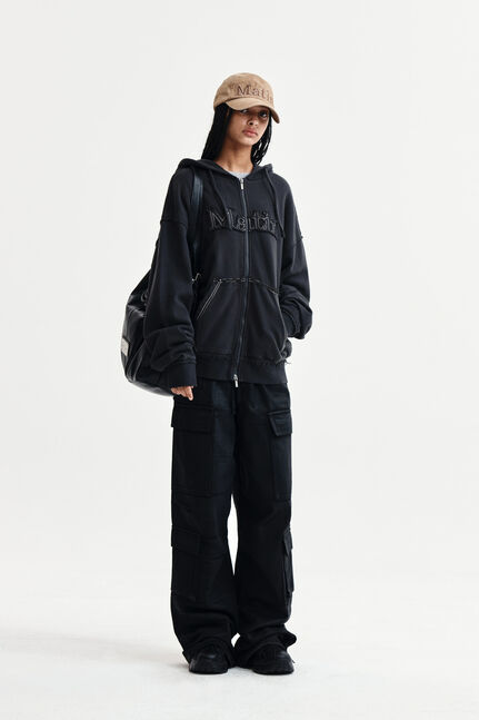RAW CUT APPLIQUE HOODY ZIP UP