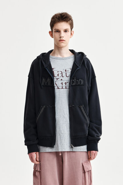 RAW CUT APPLIQUE HOODY ZIP UP