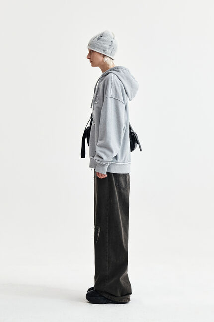 RAW CUT APPLIQUE HOODY ZIP UP