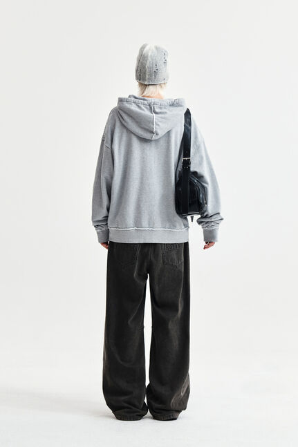 RAW CUT APPLIQUE HOODY ZIP UP