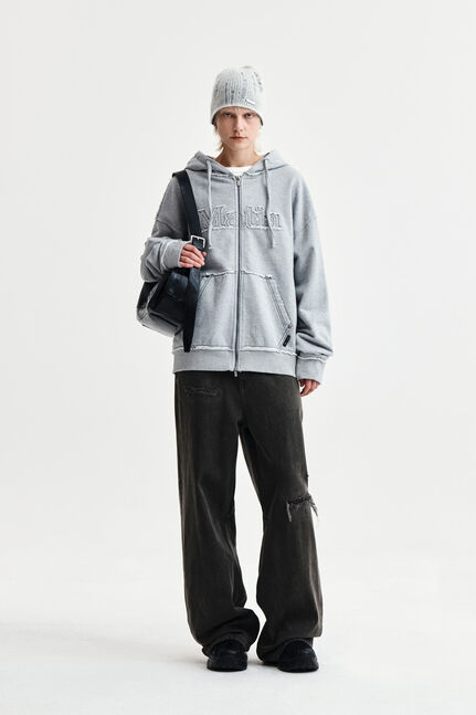 RAW CUT APPLIQUE HOODY ZIP UP