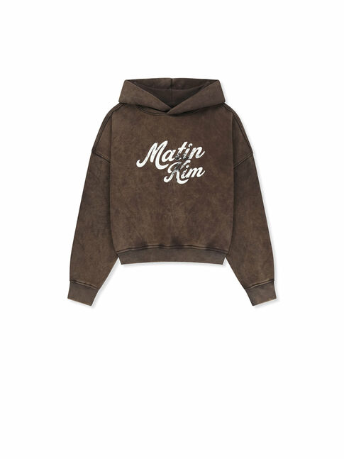 WASHED CALLIGRAPHY LOGO HOODY TOP