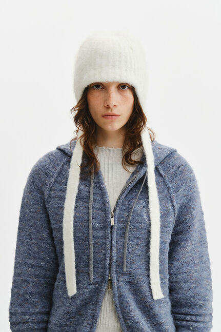 TASSEL TIE KNIT BEANIE