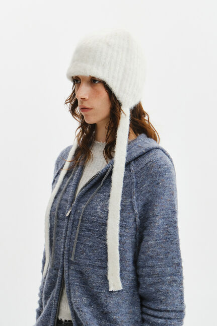 TASSEL TIE KNIT BEANIE