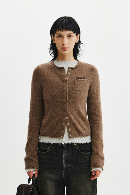 NEP YARN MINI POCKET KNIT CARDIGAN