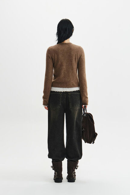 NEP YARN MINI POCKET KNIT CARDIGAN