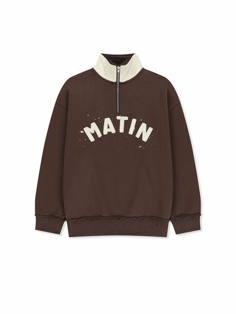 APPLIQUE LOGO COLLAR QUARTER ZIP UP