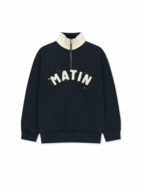 APPLIQUE LOGO COLLAR QUARTER ZIP UP