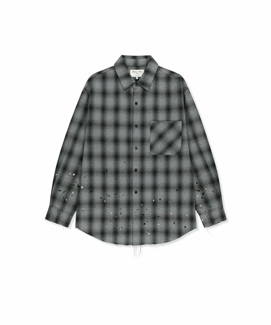 PAINT EFFECT FLANNEL CHECK SHIRT
