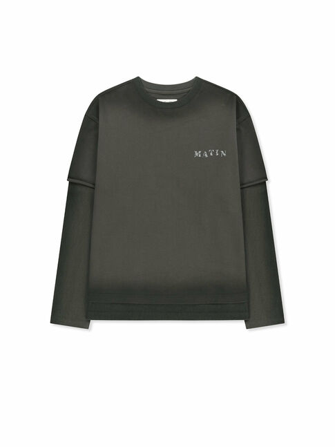 DUST WASHED LOGO LAYERED TOP