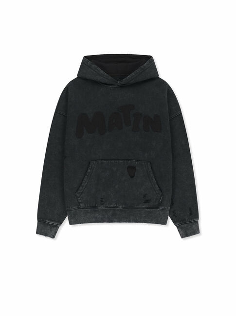 WAFFLE APPLIQUE LOGO HOOD TOP