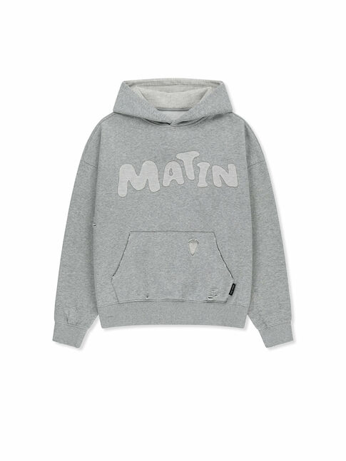 WAFFLE APPLIQUE LOGO HOOD TOP